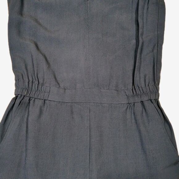 J. Crew Jumpsuit Womens 0 Sleeveless Blue Lyocell Cropped Straight Leg Pants - Picture 4 of 14